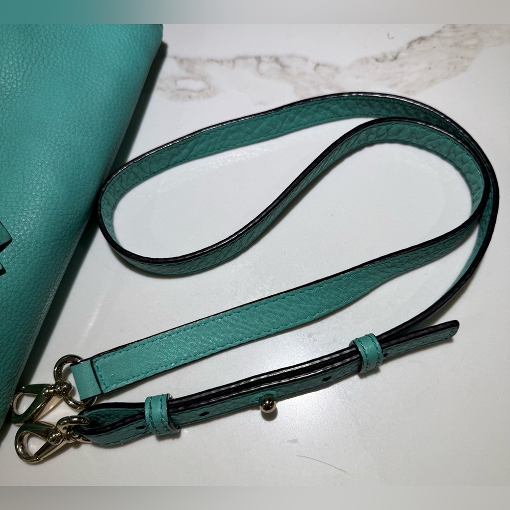 KATE SPADE Leather Crossbody or Handbag, Zipper top, Turquoise Green - Picture 16 of 16
